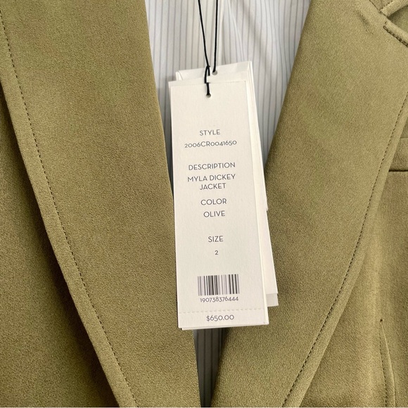 NEW VERONICA BEARD Myla Dickey Blazer Suit Olive Size 2 - Picture 14 of 16